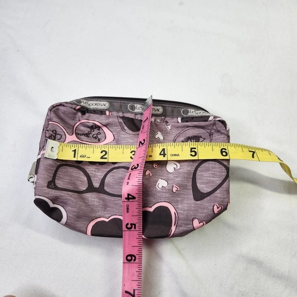 Lesportsac Boxed Travel Cosmetic Bag Zipper Closure Lightweight Eyeglass Pattern - Picture 2 of 2